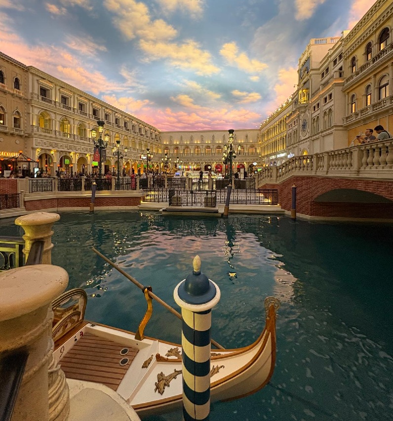 Grand Canal Shoppes at The Venetian Las Vegas with indoor canals and gondolas